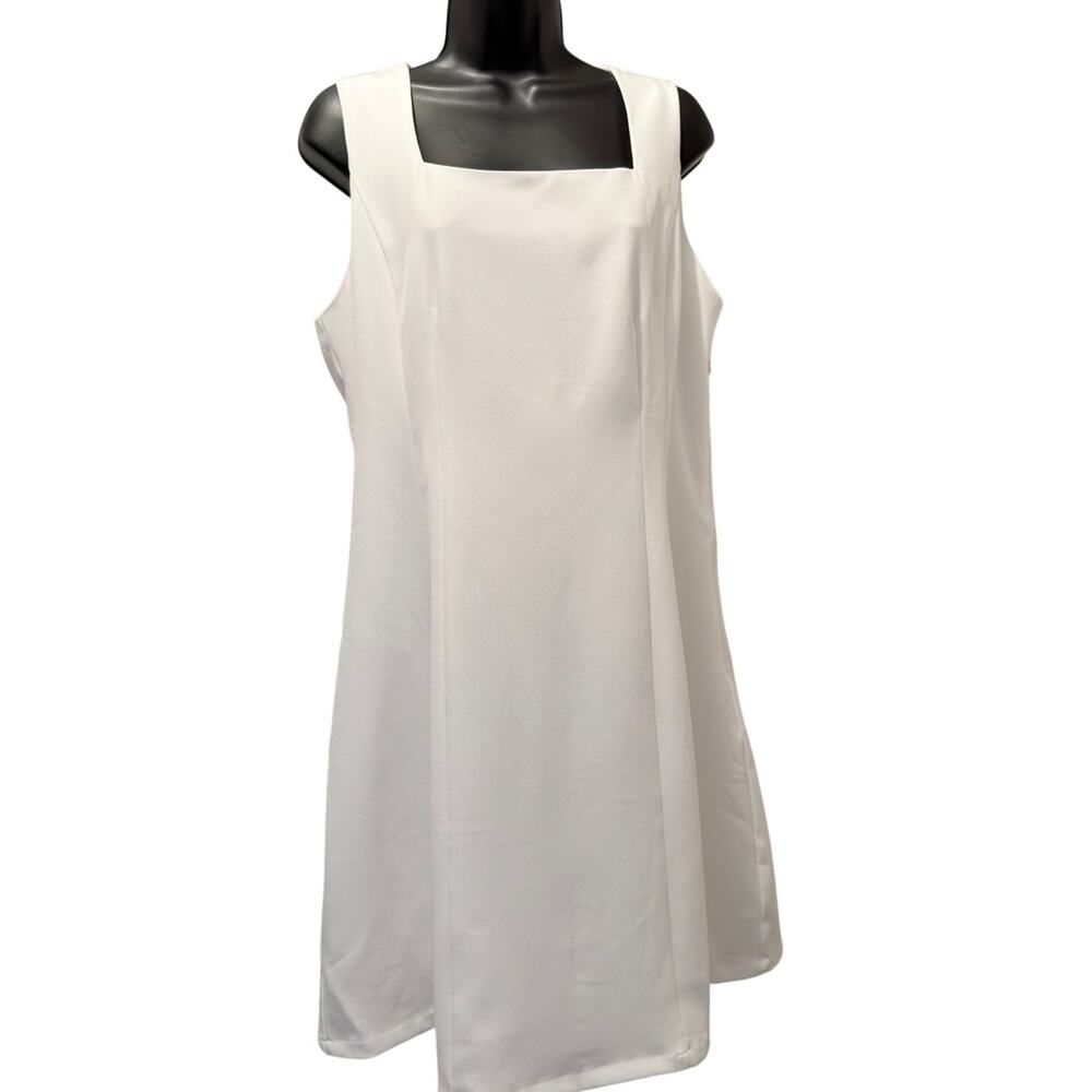 NWT Zesica Women's Cocktail Party, Sleeveless Square Neck Mini White Size L